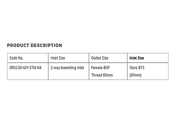 german breeching inlet spec