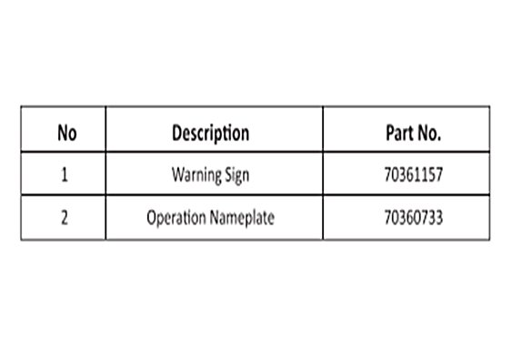 warning sign operation nameplate spec